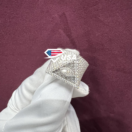 VVS 1 Lab Diamond Full Iced Out 14K White Gold Men's Ring