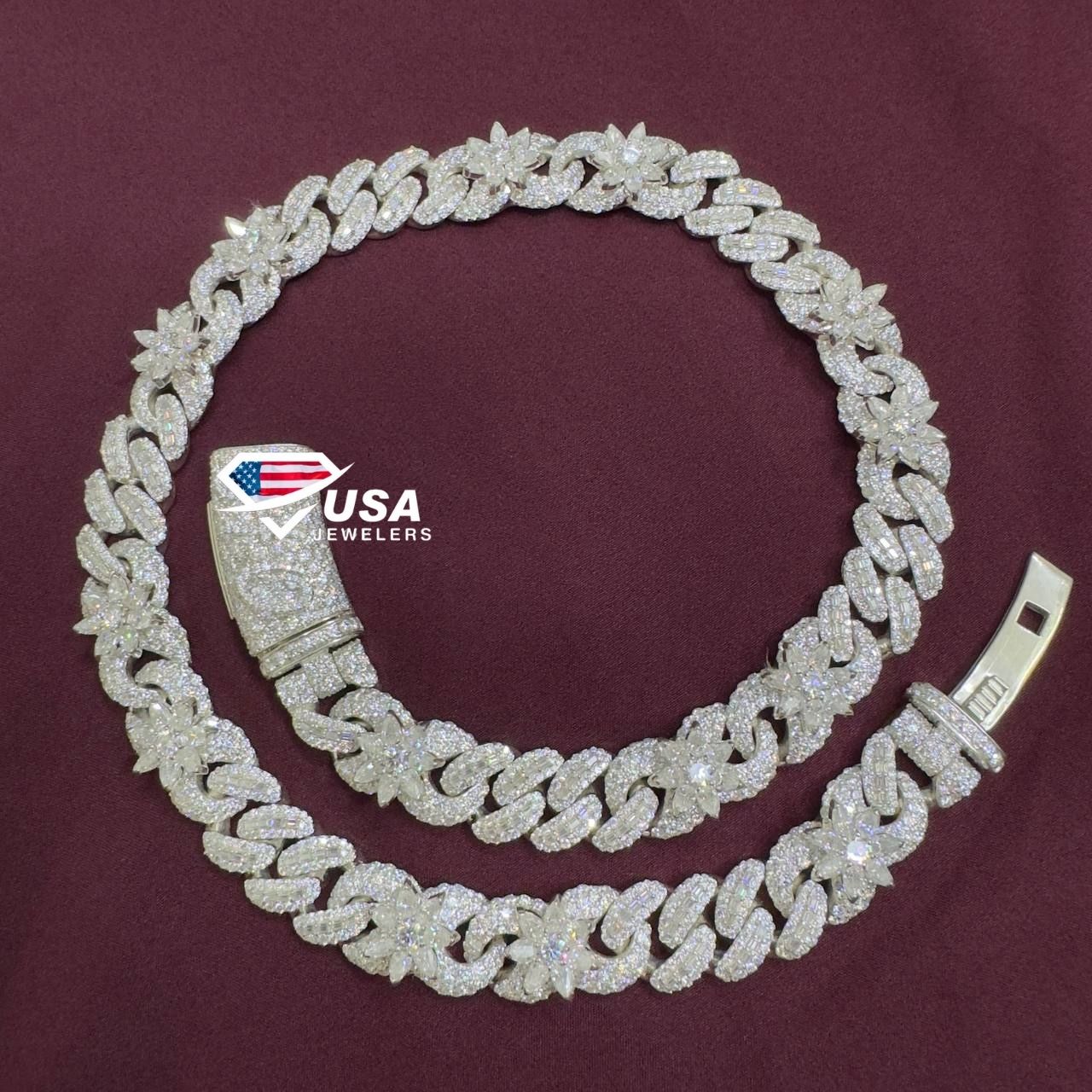 VVS Lab Grown Diamond White Gold Customized Miami Cuban Chain