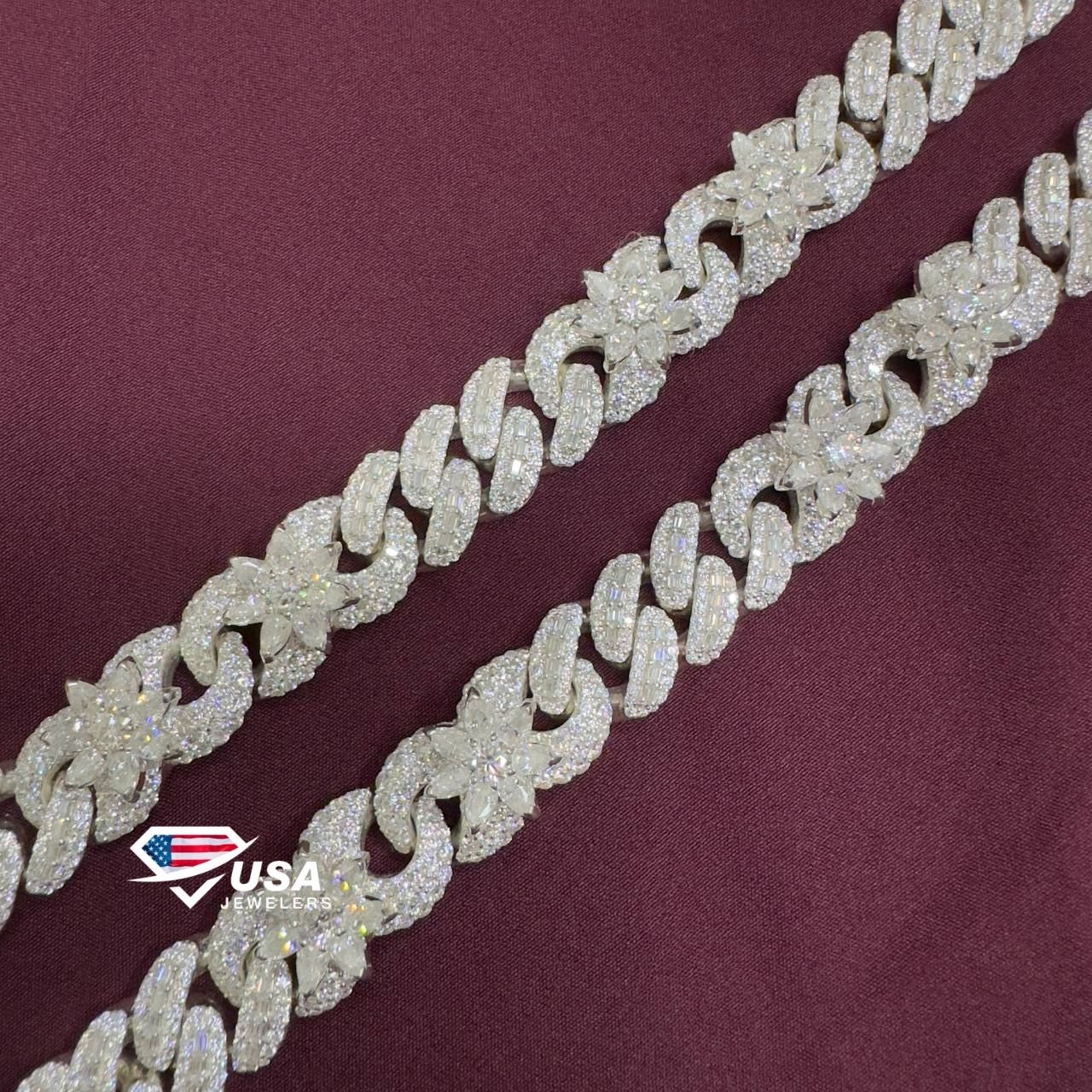 VVS Lab Grown Diamond White Gold Customized Miami Cuban Chain