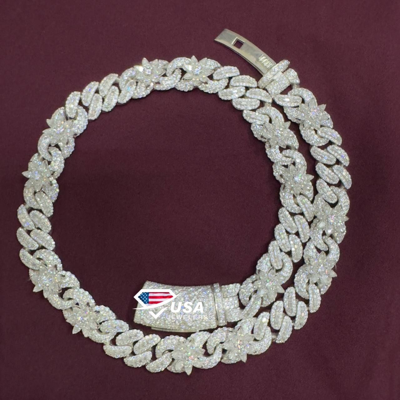 VVS Lab Grown Diamond White Gold Customized Miami Cuban Chain