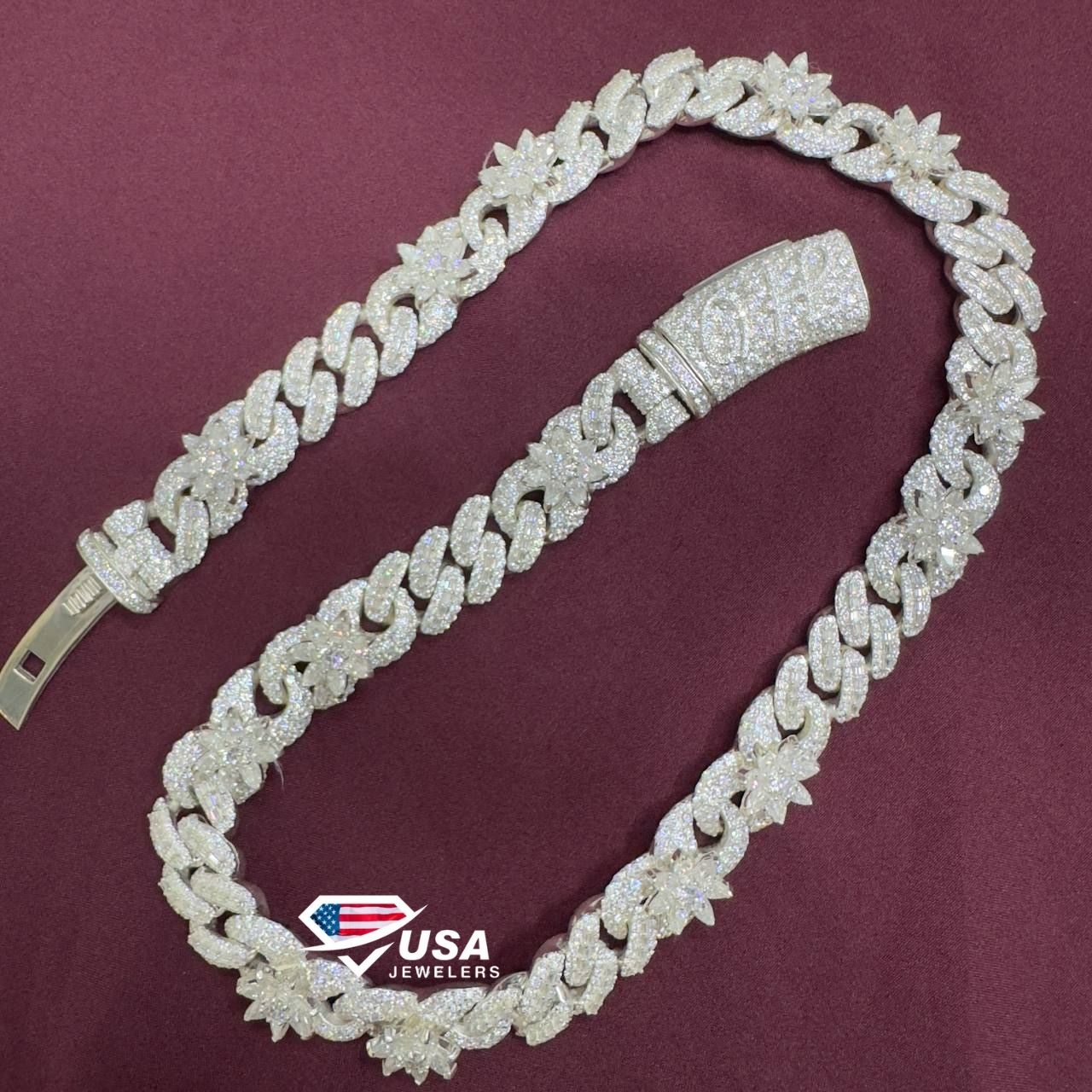 VVS Lab Grown Diamond White Gold Customized Miami Cuban Chain