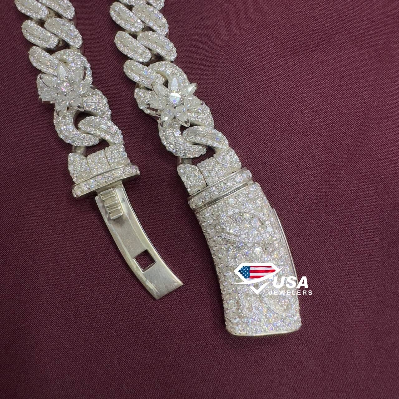 VVS Lab Grown Diamond White Gold Customized Miami Cuban Chain