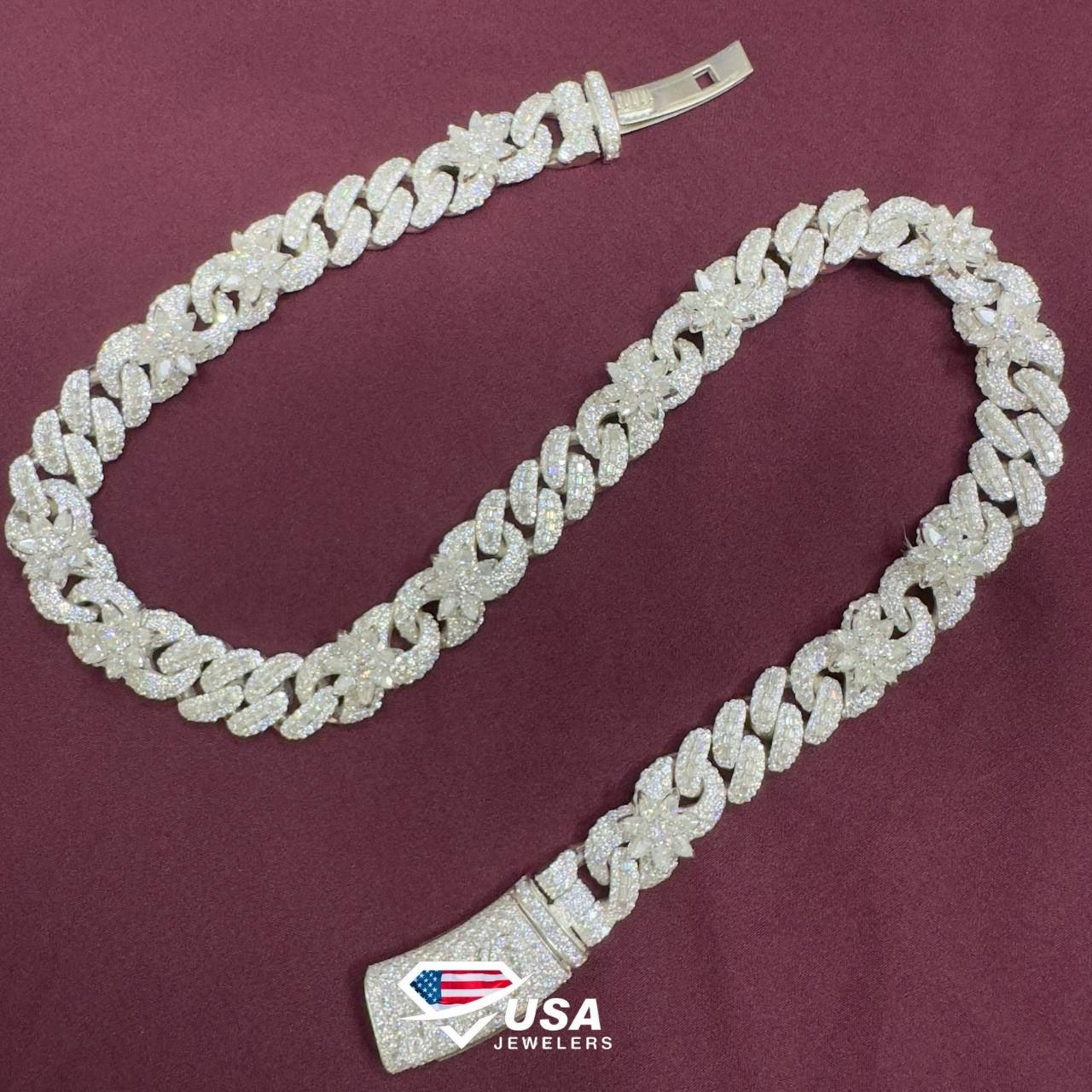 VVS Lab Grown Diamond White Gold Customized Miami Cuban Chain
