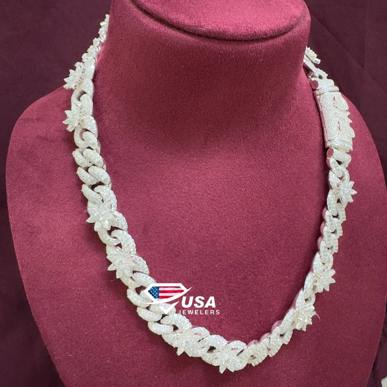 VVS Lab Grown Diamond White Gold Customized Miami Cuban Chain