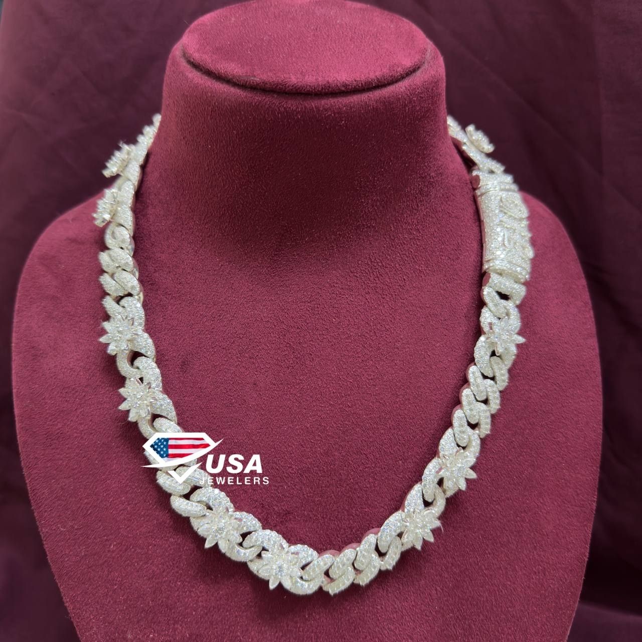 VVS Lab Grown Diamond White Gold Customized Miami Cuban Chain