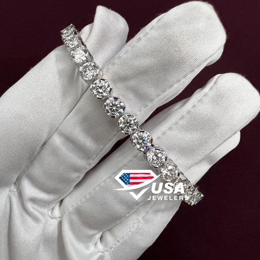 5.5 MM | 8 Inches VVS Moissanite Diamonds Tennis Bracelet