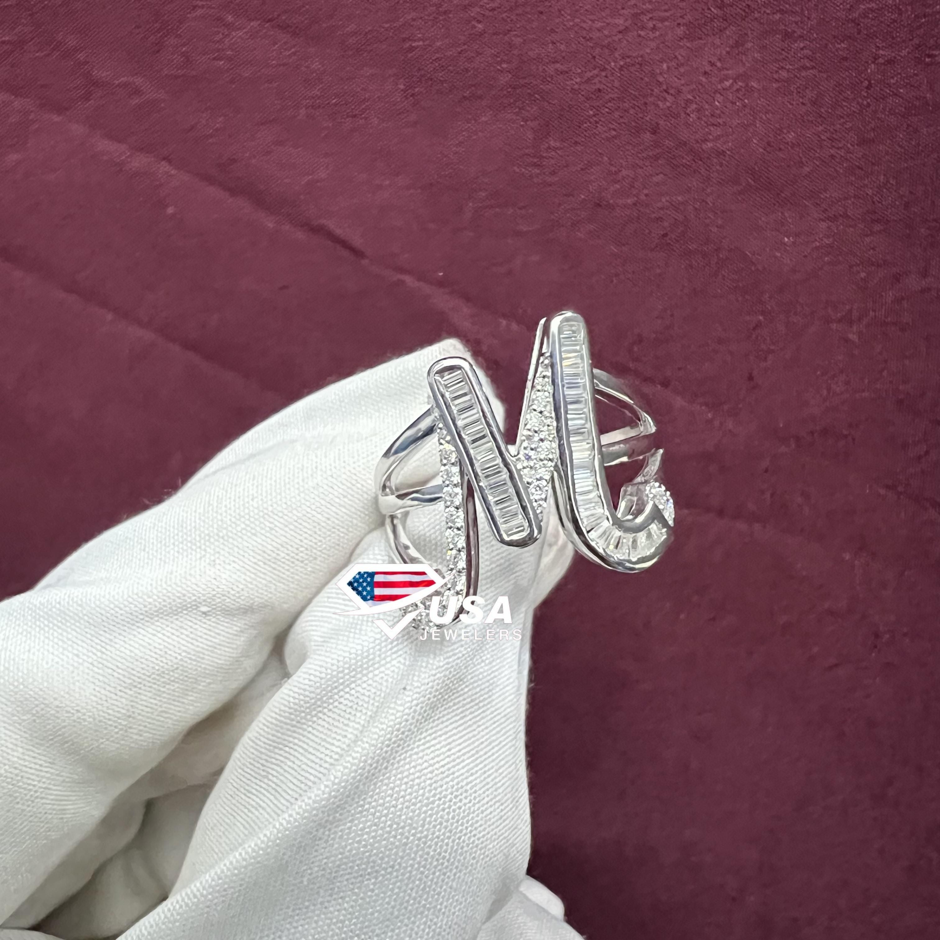 VVS Moissanite Diamond "M" Ring Custom Hip Hop Ring