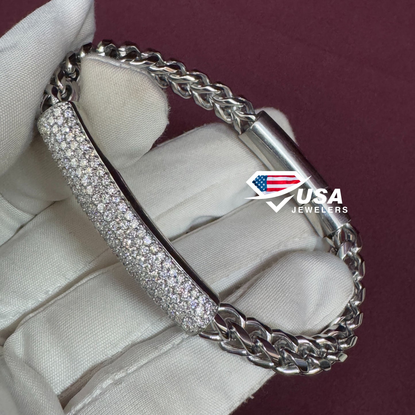 VVS Lab Diamond With 925 Sterling Silver Bracelet For Unisex