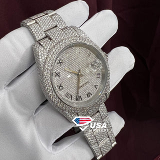 41MM VVS Moissanite Diamond Bust Down Watch