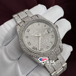 41MM VVS Moissanite Diamond Bust Down Watch