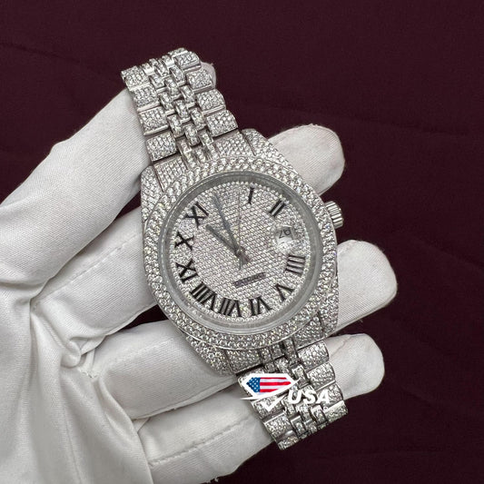 41mm VVS Moissanite Rappre Diamond Hip Hop Watch