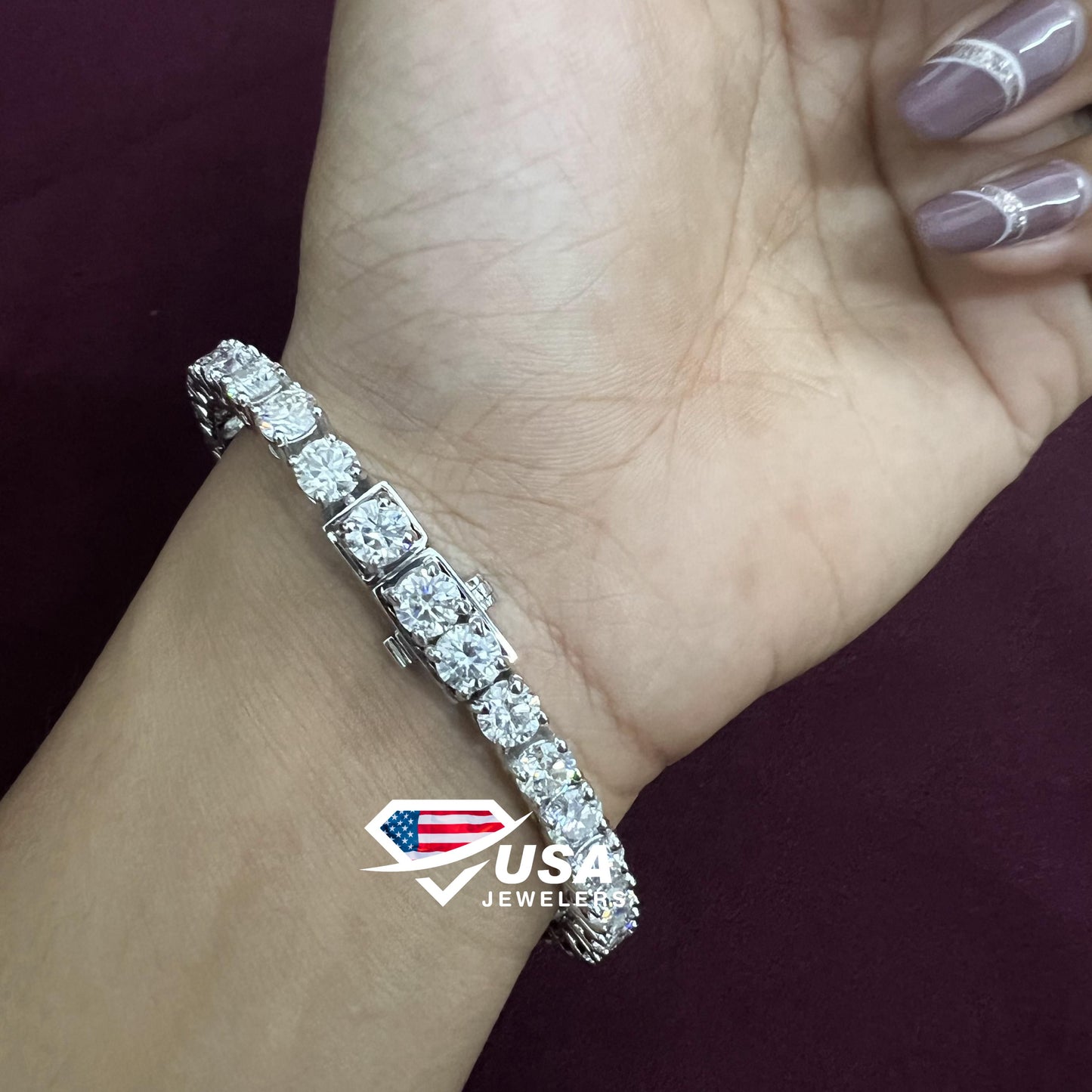 6mm Round Lab Diamond 14K Gold Tennis Bracelet for unisex