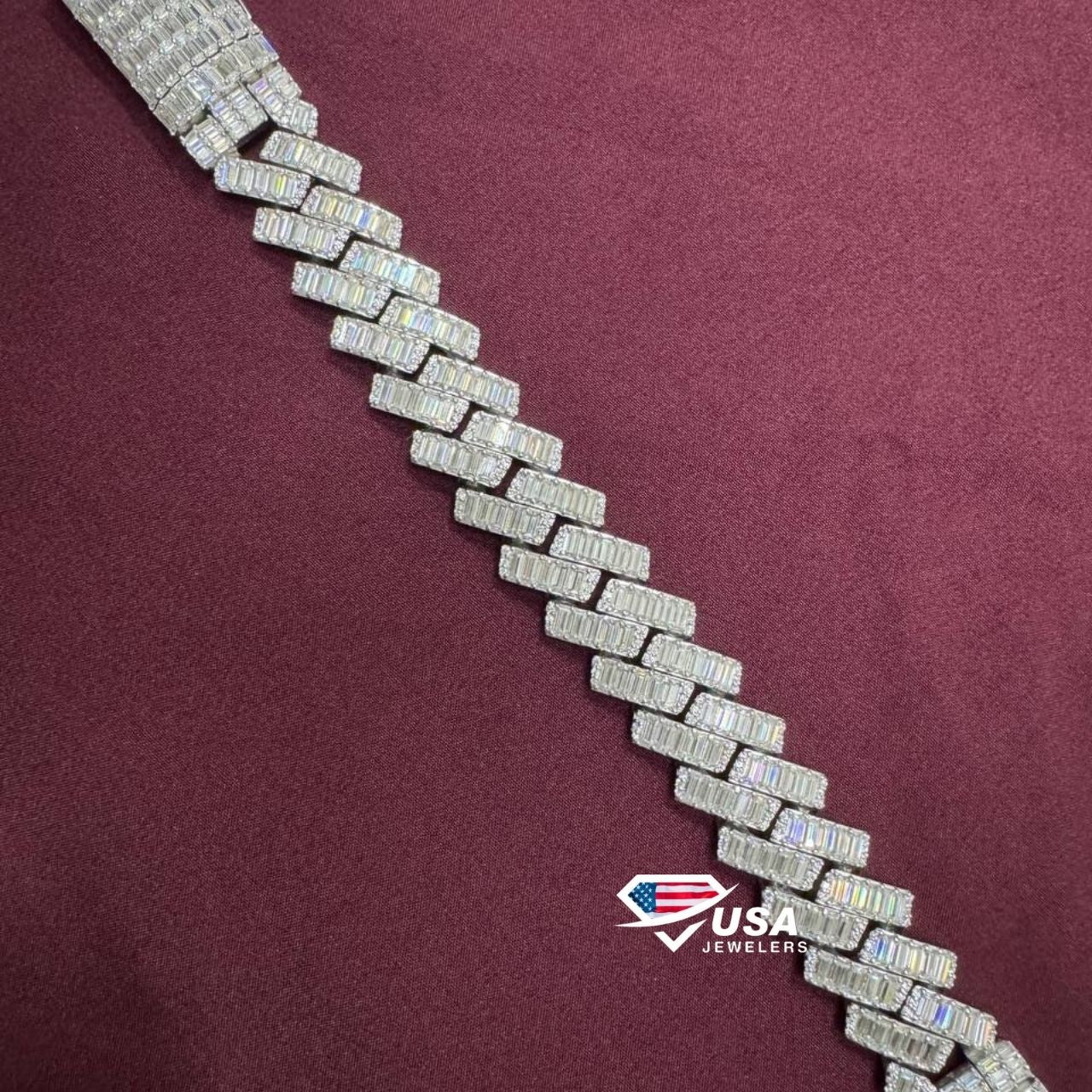 18mm VVS Lab Grown Diamond 925 Sterling Silver Miami Cuban Bracelet for men