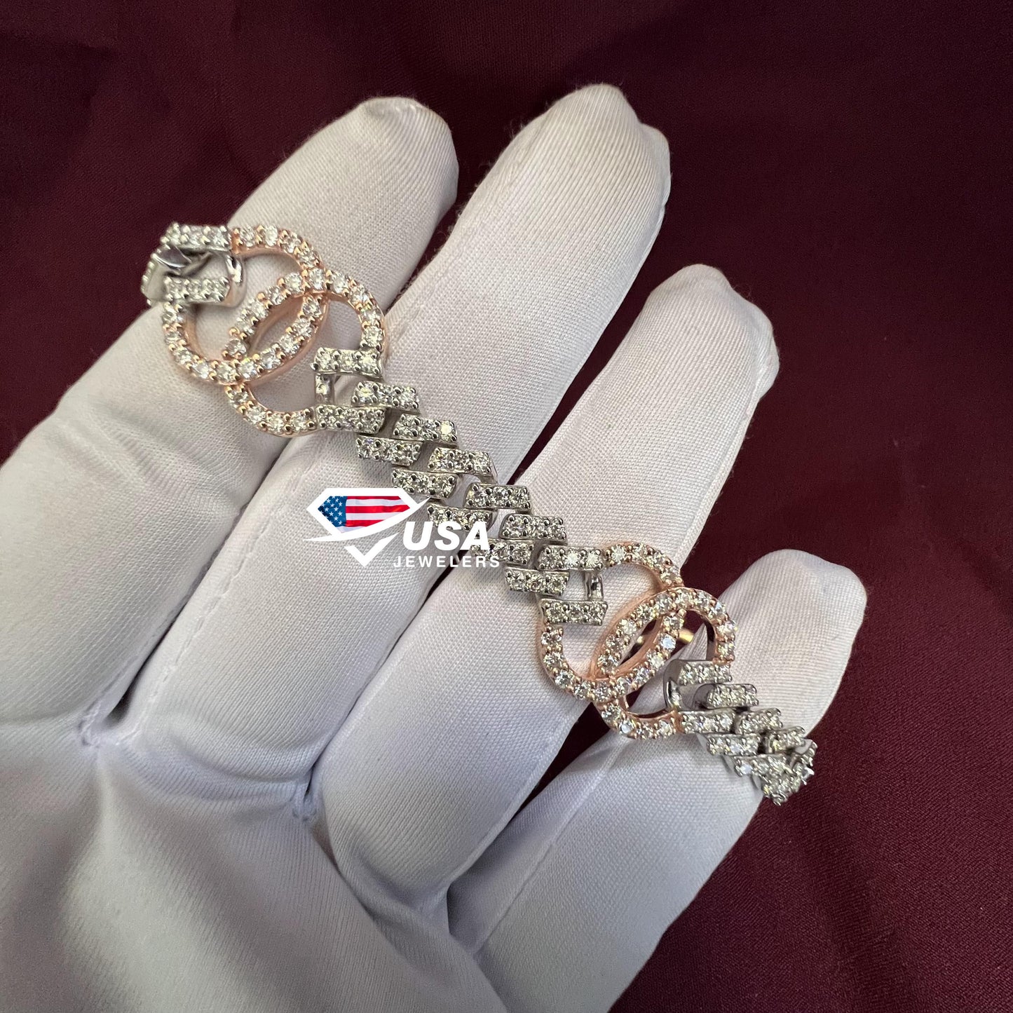 VVS Lab Diamond classic Style 14K Rose Gold  Bracelet