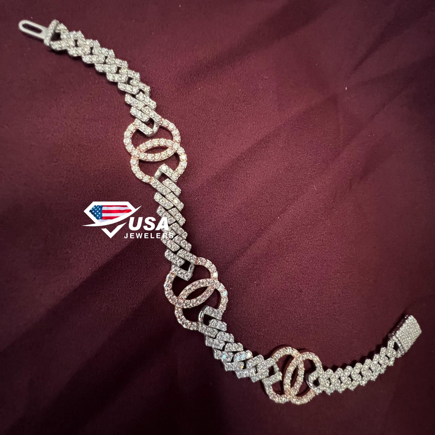 VVS Lab Diamond classic Style 14K Rose Gold  Bracelet