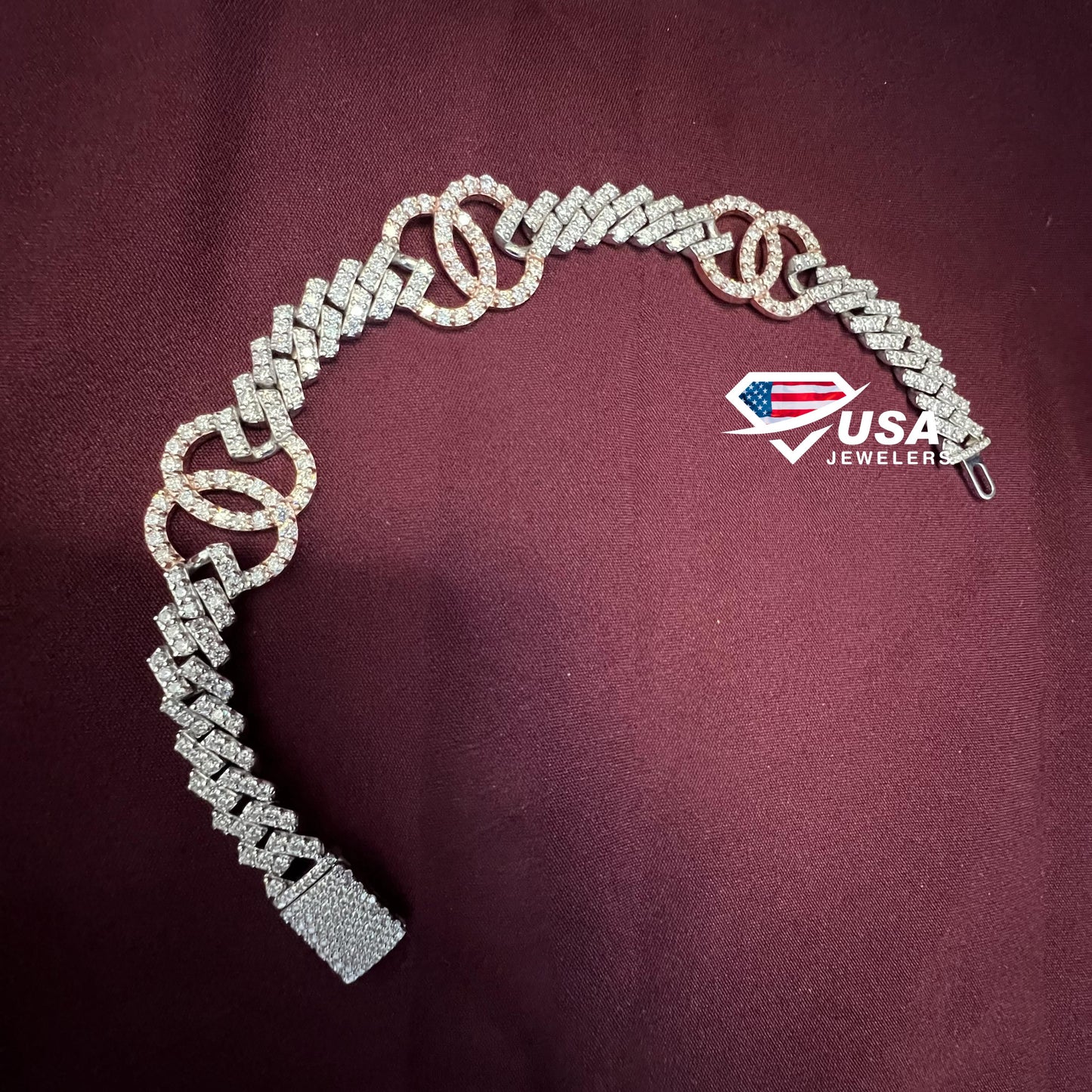 VVS Lab Diamond classic Style 14K Rose Gold  Bracelet