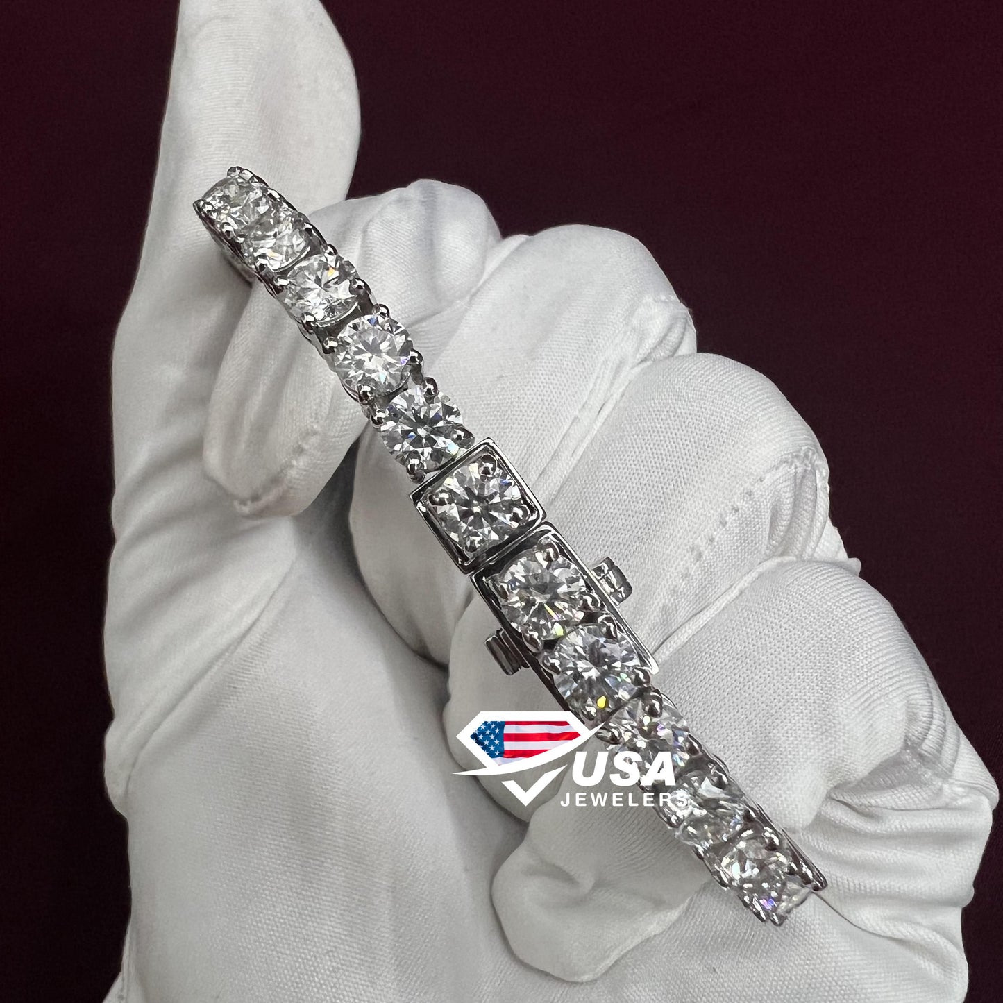 6mm Round Lab Diamond 14K Gold Tennis Bracelet for unisex