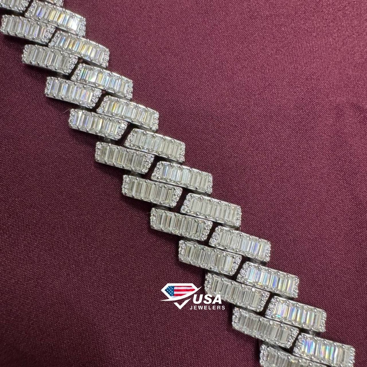 18mm VVS Lab Grown Diamond 925 Sterling Silver Miami Cuban Bracelet for men