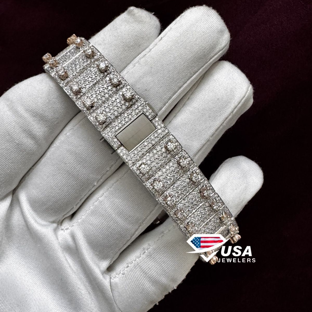 36mm VVS Moissanite Diamond Roman Arabic Dial Women's Wrist Watch