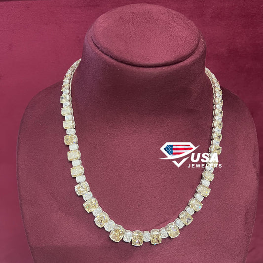 Canary Yellow Moissanite Diamond Tennis Necklace