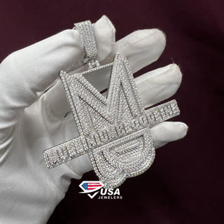 Fully Iced Out Hip Hop Custom Brand Logo Pendant For Men