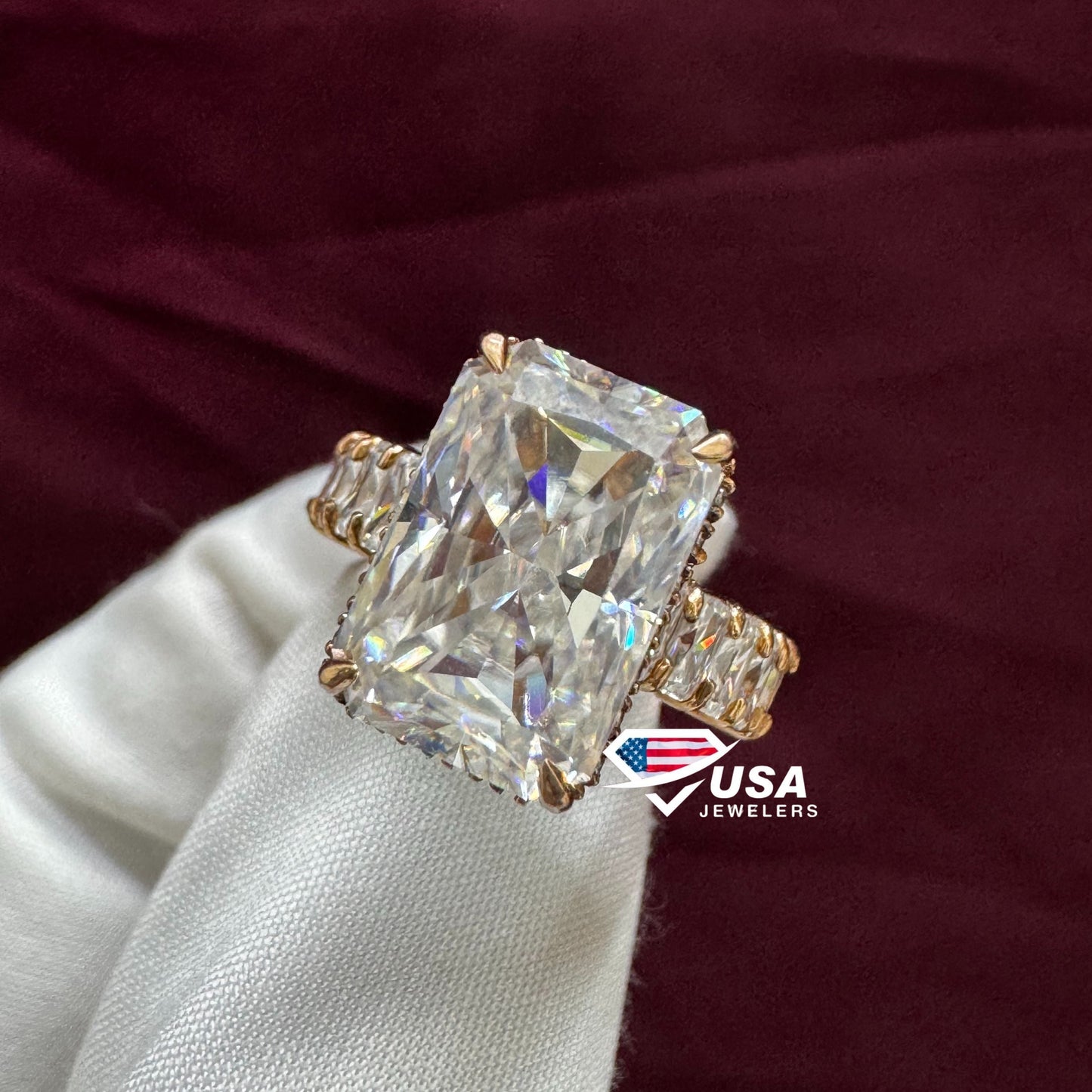 IGI Certified Radiant Cut Full Eternity Lab Diamond Wedding Ring